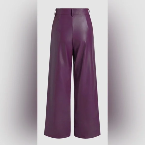 Cider Faux Leather plum merlot wine Purple Straight Leg Pants M hippie rock boho - Picture 4 of 10